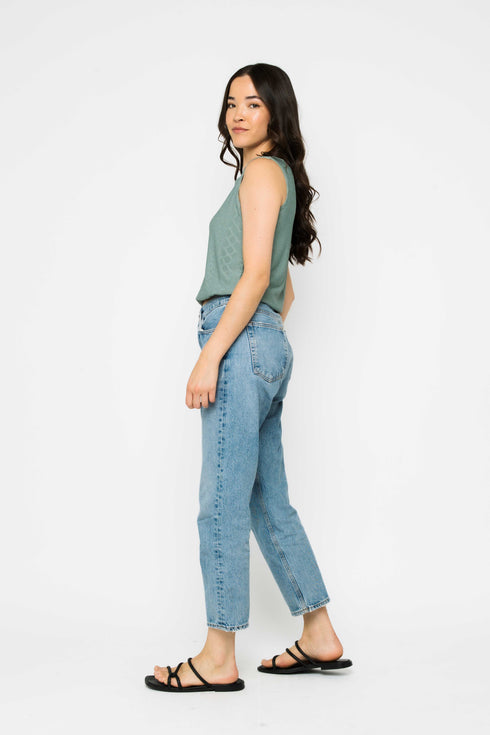 Ginny-Eyelet Gathered Tank